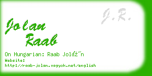 jolan raab business card